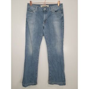 Y2K GAP Long Lean Jeans Women's Medium Wash Stretch Bootcut Denim‎ Pants Size 8